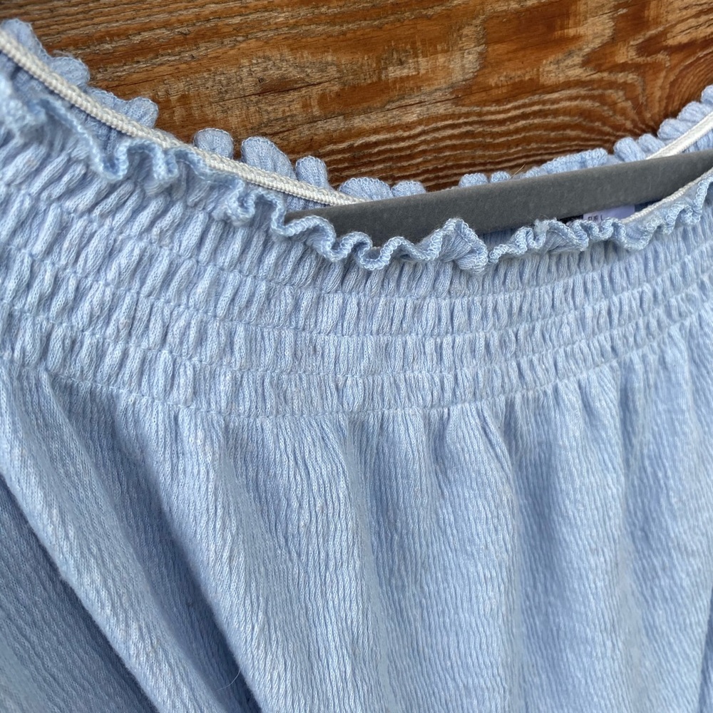 Cropped blue blouse - Picture 5 of 7